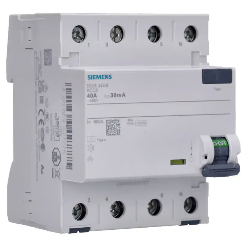 Siemens 5SV3344-6 FI-Schutzschalter 4-polig, 40 A, 30 mA, Typ A