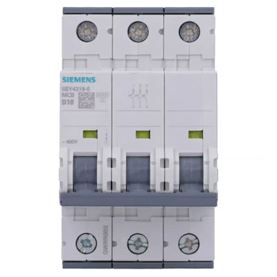Siemens 5SY4316-6 Leitungsschutzschalter 400 V, 3P, B-Char, 16 A