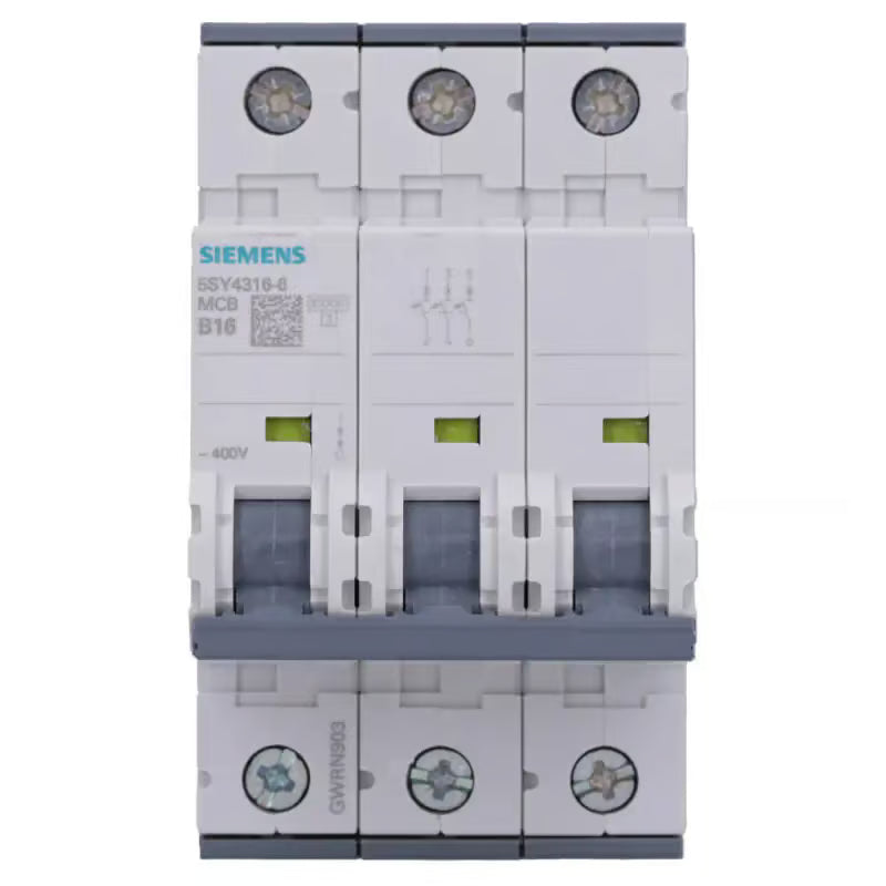 Siemens 5SY4316-6 Leitungsschutzschalter 400 V, 3P, B-Char, 16 A
