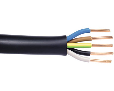 Wallbox Underground Cable NYY-J 5x... mm² Black Different Cross-Sections Per Metre