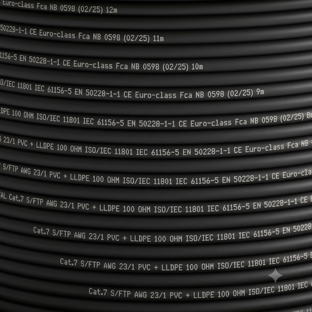 Netzwerkkabel LAN-Kabel CAT 7 S/FTP max.1000 MHz AWG23 Meterware