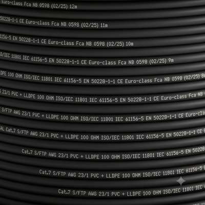 Netzwerkkabel LAN-Kabel CAT 7 S/FTP max.1000 MHz AWG23 Meterware